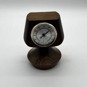Vintage Jason Weather Station Japan Desktop Wood Barometer Thermometer Untested